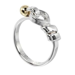 Authentic Tiffany & Co. .925/750 hook and eye combination ring  US size 6 EUC